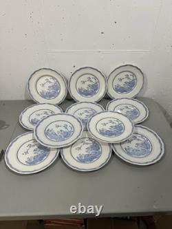 Furnivals Quail 1913 Blue White Dinner Plates Set Of 11
