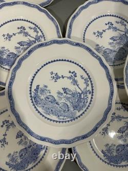 Furnivals Quail 1913 Blue White Dinner Plates Set Of 11