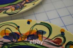 Gail Pittman Glory Hand Painted Ceramic Dinner Plate Dish Lot of 4 Small Chips