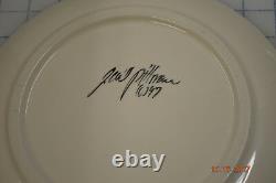 Gail Pittman Glory Hand Painted Ceramic Dinner Plate Dish Lot of 4 Small Chips
