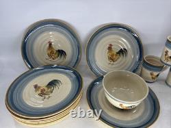 Gibson Dinnerware Ocean Dream, Rooster And Hen Set, New, Plates, Bowl, Cups