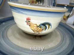 Gibson Dinnerware Ocean Dream, Rooster And Hen Set, New, Plates, Bowl, Cups