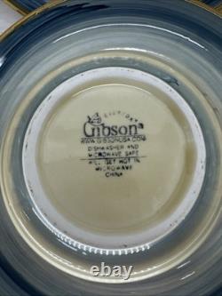 Gibson Dinnerware Ocean Dream, Rooster And Hen Set, New, Plates, Bowl, Cups