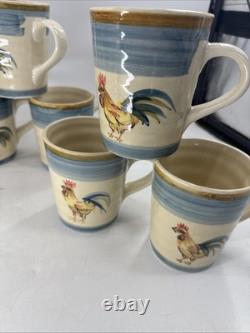 Gibson Dinnerware Ocean Dream, Rooster And Hen Set, New, Plates, Bowl, Cups