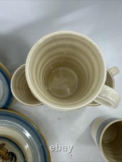 Gibson Dinnerware Ocean Dream, Rooster And Hen Set, New, Plates, Bowl, Cups