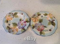 Gibson Elite Plates Salad Dinner 9 1/8 Set Of 4 Unique Rare Design Blue