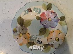 Gibson Elite Plates Salad Dinner 9 1/8 Set Of 4 Unique Rare Design Blue