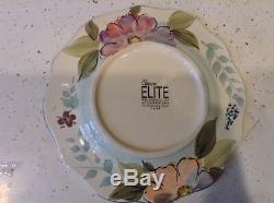 Gibson Elite Plates Salad Dinner 9 1/8 Set Of 4 Unique Rare Design Blue