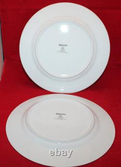 Guzzini Italy Costa Verde Set of 6 Porcalain Dinner Plates White Navy Blue Rare