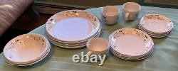 HEARTHSIDE ALLEGRO STONEWARE INDONESIA Blue PInk 20 piece collection