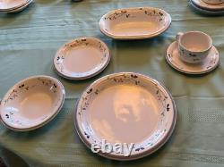 HEARTHSIDE ALLEGRO STONEWARE INDONESIA Blue PInk 20 piece collection