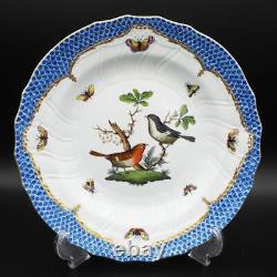 HEREND #96 Rothschildbird Blue Scale Dinner Plate 25Cm