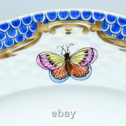 HEREND Rothschild Bird Blue Scale Plate Large Dinner Plate Pottery From Japan