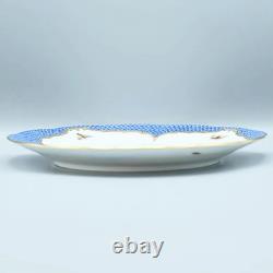 HEREND Rothschild Bird Blue Scale Plate Large Dinner Plate Pottery From Japan