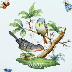 HEREND Rothschild Bird Blue Scale Plate Large Dinner Plate Pottery From Japan