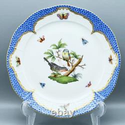 HEREND Rothschild Bird Blue Scale Plate Large Dinner Plate Pottery From Japan