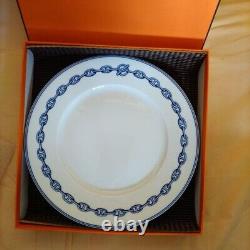 HERMES CHAINE D'ANCRE BLUE Paris Dinner Plate Porcelain Round Dish 27.5cm 10.8
