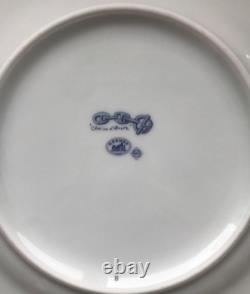 HERMES Chaine d'Ancre Dinner Plate Blue/White Porcelain Round Dish used