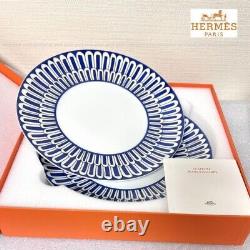 HERMES Dinner Plate Bleus d'Ailleurs Blue Dish Tableware 2 set Ornament NEW