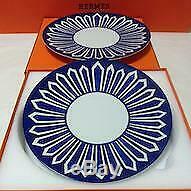 HERMES Porcelain Dinner Plate Bleus d'Ailleurs Blue Tableware Ornament 2 set New