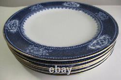 Hancock Laurel 6 dinner plates antique Staffordshire flow blue ironstone