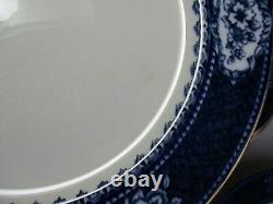 Hancock Laurel 6 dinner plates antique Staffordshire flow blue ironstone