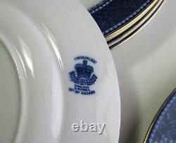 Hancock Laurel 6 dinner plates antique Staffordshire flow blue ironstone