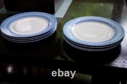 Happy Chic x JONATHAN ADLER 8 Dinner Plates 10.7S in Blue White Chain Link