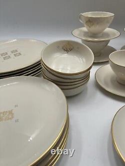 Haviland Chatelle 46 Piece Dinnerware Service Set For 6 GOLD & BLUE