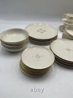 Haviland Chatelle 46 Piece Dinnerware Service Set For 6 GOLD & BLUE