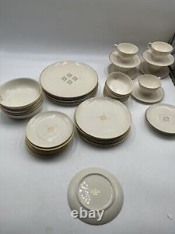 Haviland Chatelle 46 Piece Dinnerware Service Set For 6 GOLD & BLUE