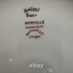 Haviland & Co Limoges Noinville Dinner Plate Gold Trim Ivory Blue Lot Of 8 93/4