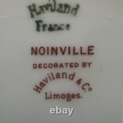 Haviland & Co Limoges Noinville Dinner Plate Gold Trim Ivory Blue Lot Of 8 93/4