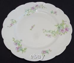 Haviland Limoges France Schleiger 46b 7 Dinner Plates 9 3/4 Purple Blue #19562