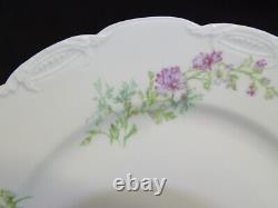 Haviland Limoges France Schleiger 46b 7 Dinner Plates 9 3/4 Purple Blue #19562