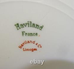 Haviland Limoges France Schleiger 46b 7 Dinner Plates 9 3/4 Purple Blue #19562