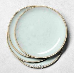Hearth and Hand Blue Stoneware Dinner Plates Reactive Exposed Rim Set of 4 NWT