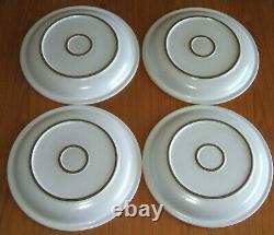 Heath Ceramics Opal Blue Rim Shape 11.5 Dinner Plates 4pc Moonstone Pottery