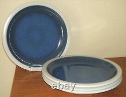 Heath Ceramics Opal Blue Rim Shape 11.5 Dinner Plates 4pc Moonstone Pottery