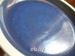 Heath Ceramics Opal Blue Rim Shape 11.5 Dinner Plates 4pc Moonstone Pottery