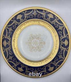 Heinrich & Co Bavaria Cobalt Blue & Gold Dinner Plate 11 Set Of 6 Porcelain