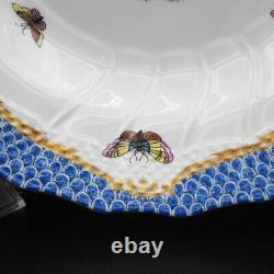 Herend #83 Rothschild Bird Blue Scale Dinner Plate 25.5Cm Kim Aya Ro-Eb