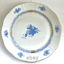Herend Apponyi Dinner Plate Blue White 25.5cm Ceramic Excellent Condition Japan