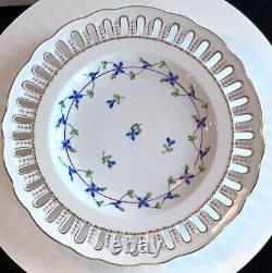 Herend Blue Garland Reticulated Pierced WALL Display Dinner Plate 8427 Mint 9.5