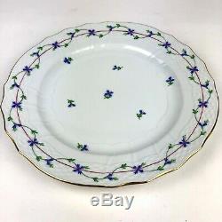 Herend Hungary 11 Serving/Service Dinner Plate Cornflower Blue Garland #1527
