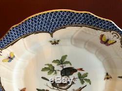 Herend Hungary Rothschild Bird Dinner Plate Blue Border #1524 10 2/8 #4