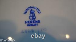 Herend Poissons Pattern in Blue Glazed Dinner Plate Vintage 1930's #2525