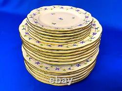 Herend Porcelain Handpainted Blue Garland Dinner, Soup And Dessert Plates (pbg)