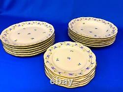 Herend Porcelain Handpainted Blue Garland Dinner, Soup And Dessert Plates (pbg)