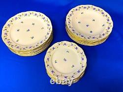 Herend Porcelain Handpainted Blue Garland Dinner, Soup And Dessert Plates (pbg)